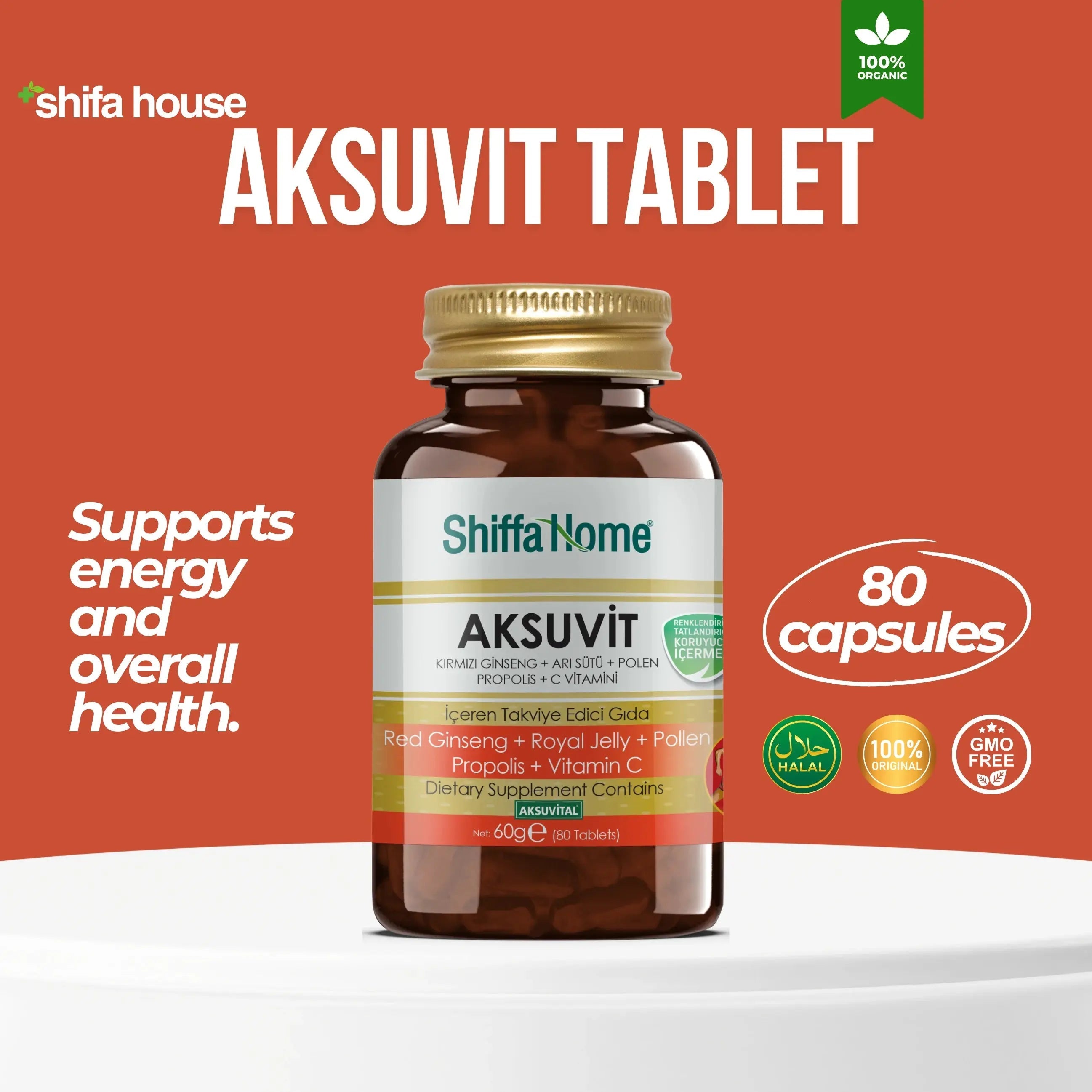 AksuVit Tablet – 80 Tablets (Red Korean Ginseng) - Shifahouse