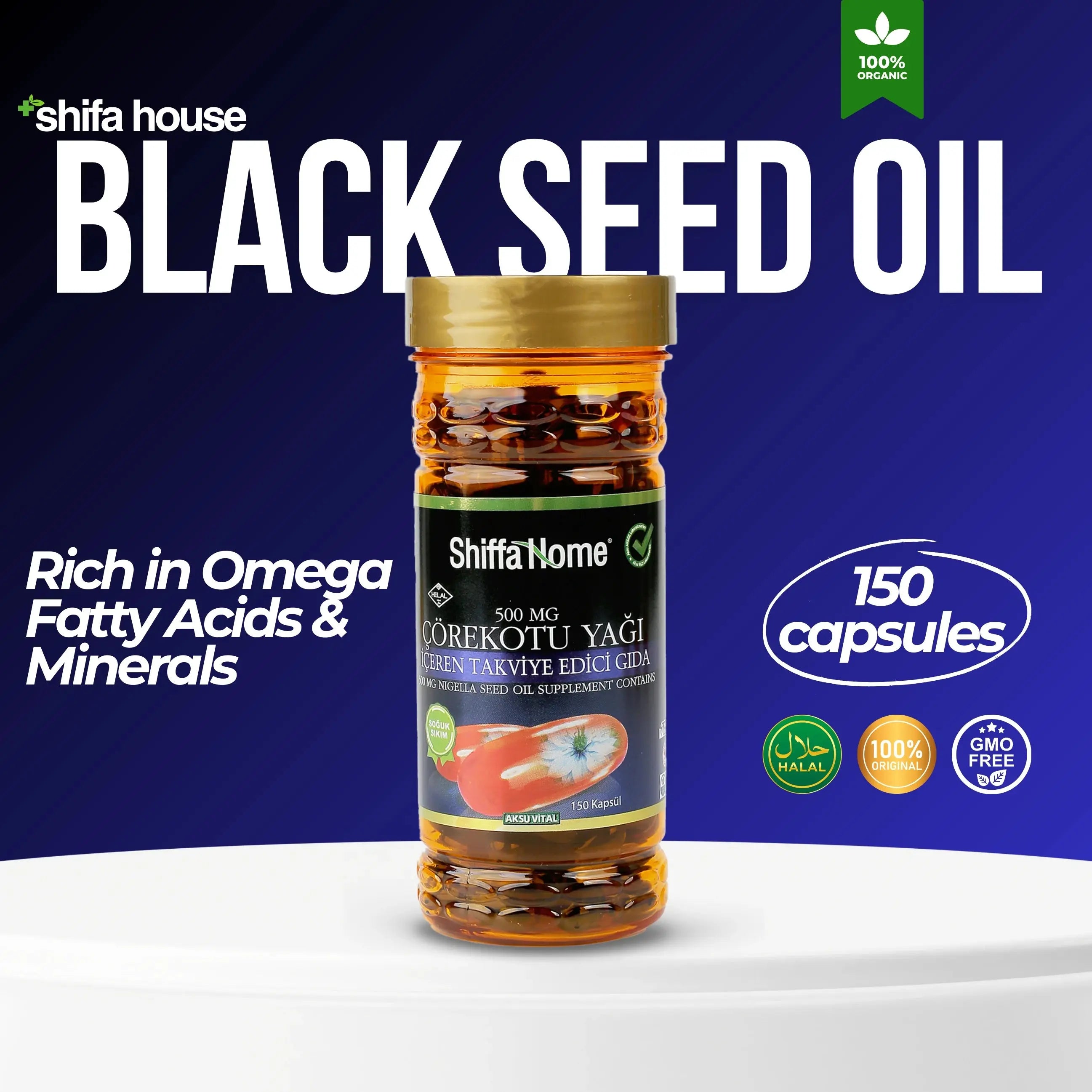 Black Seed Oil Softgel 150 Softgels x 500 mg - Shifahouse