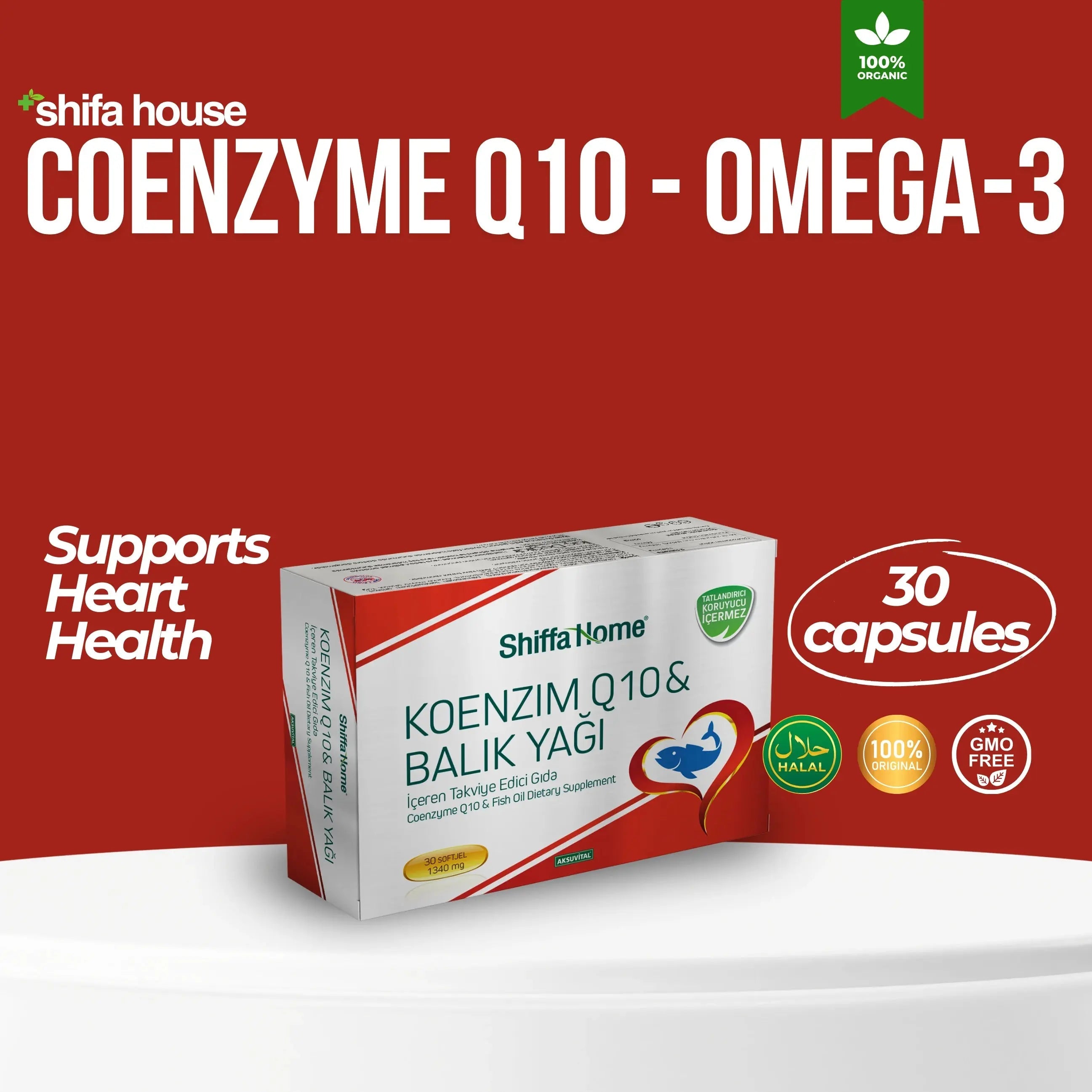 Coenzyme Q10 & Omega - 3 Softgel 30 Softgel 1340 Mg - Shifahouse