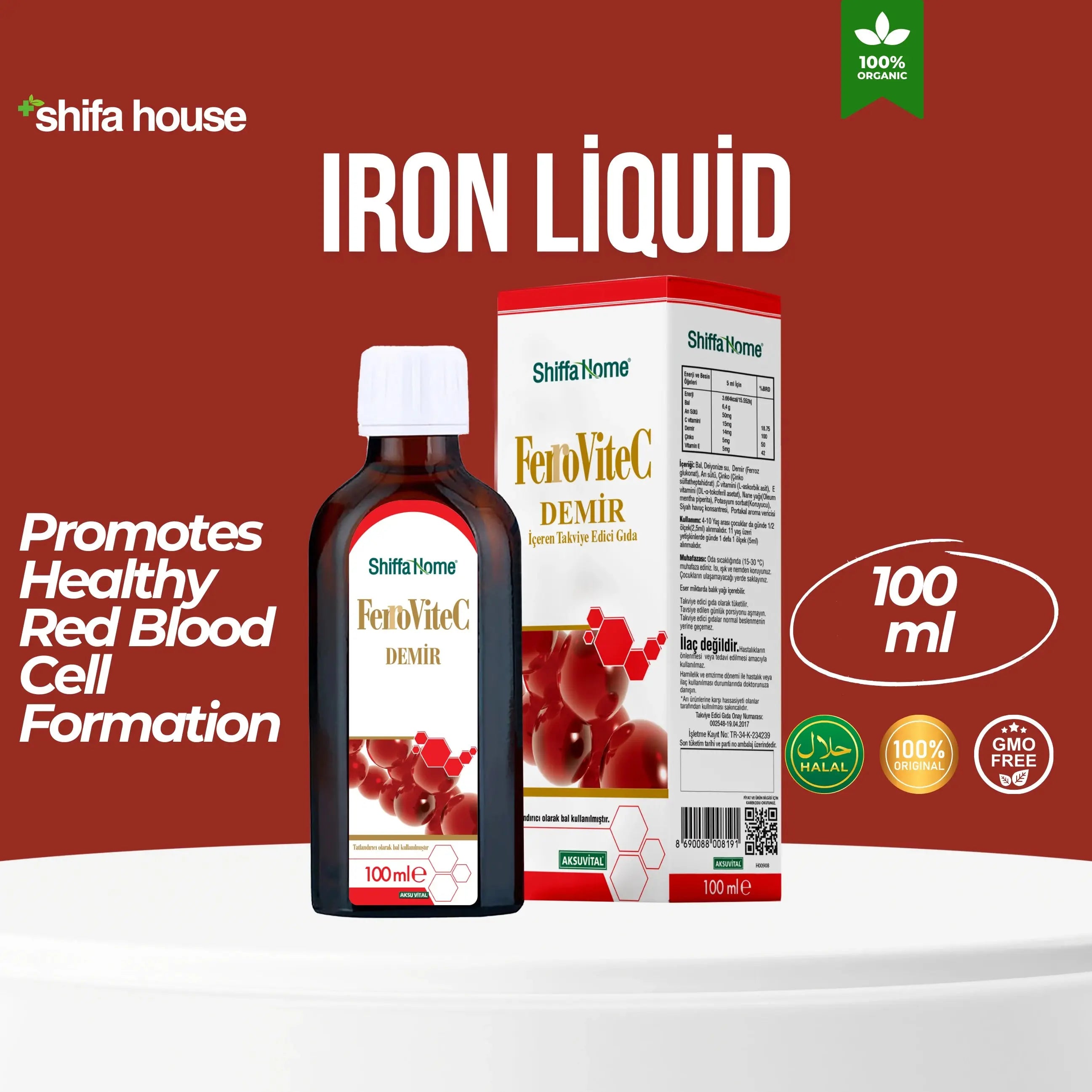 Ferrovitec Iron Liquid 100 ml - Shifahouse