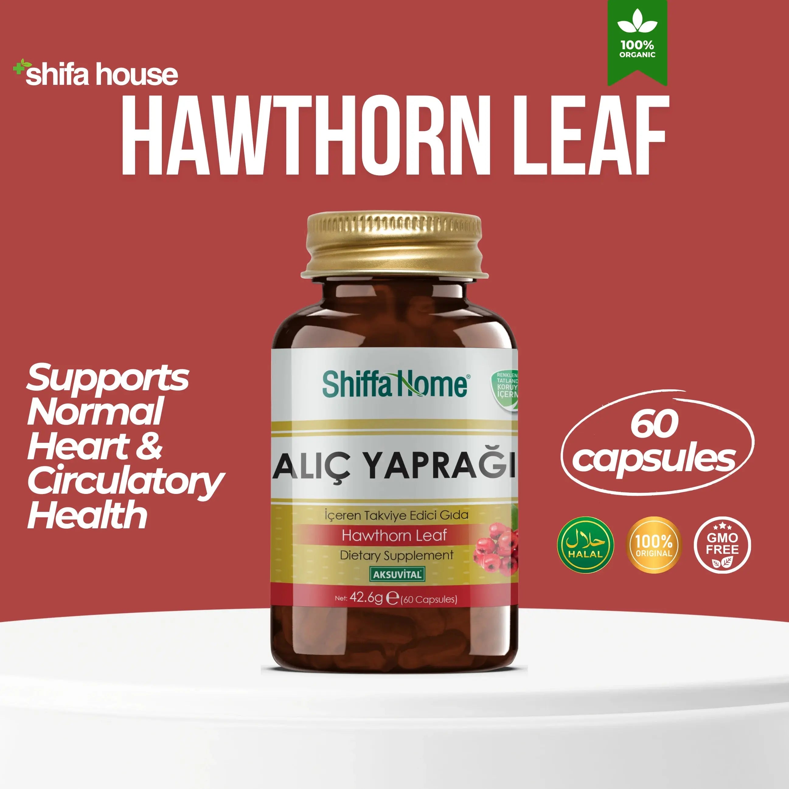 Hawthorn Leaf Capsule 60 Capsules - Shifahouse