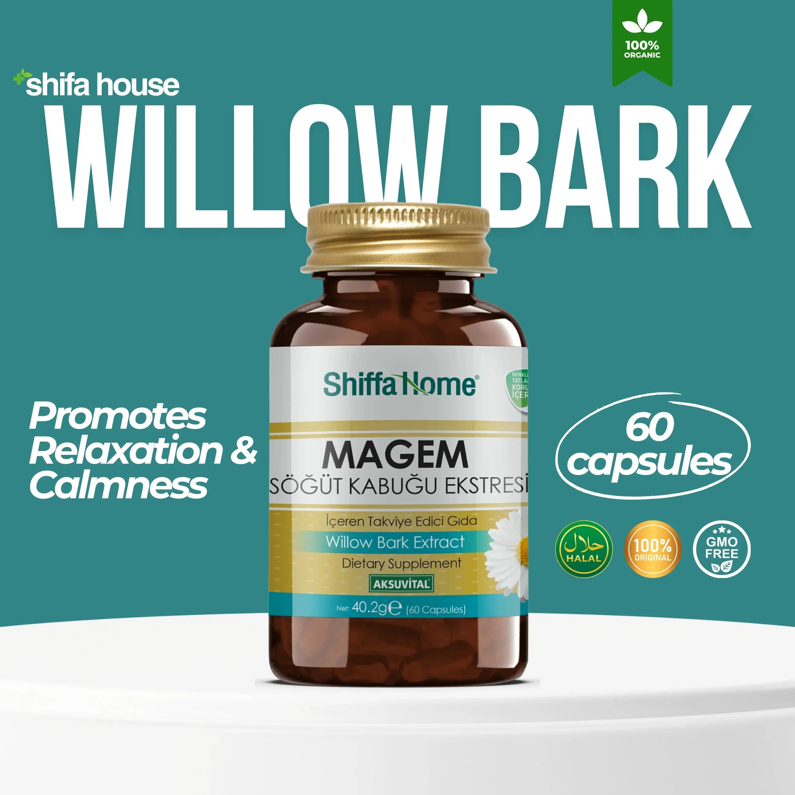 Magem Willow Bark Extract Capsules 60 Capsules - Shifahouse