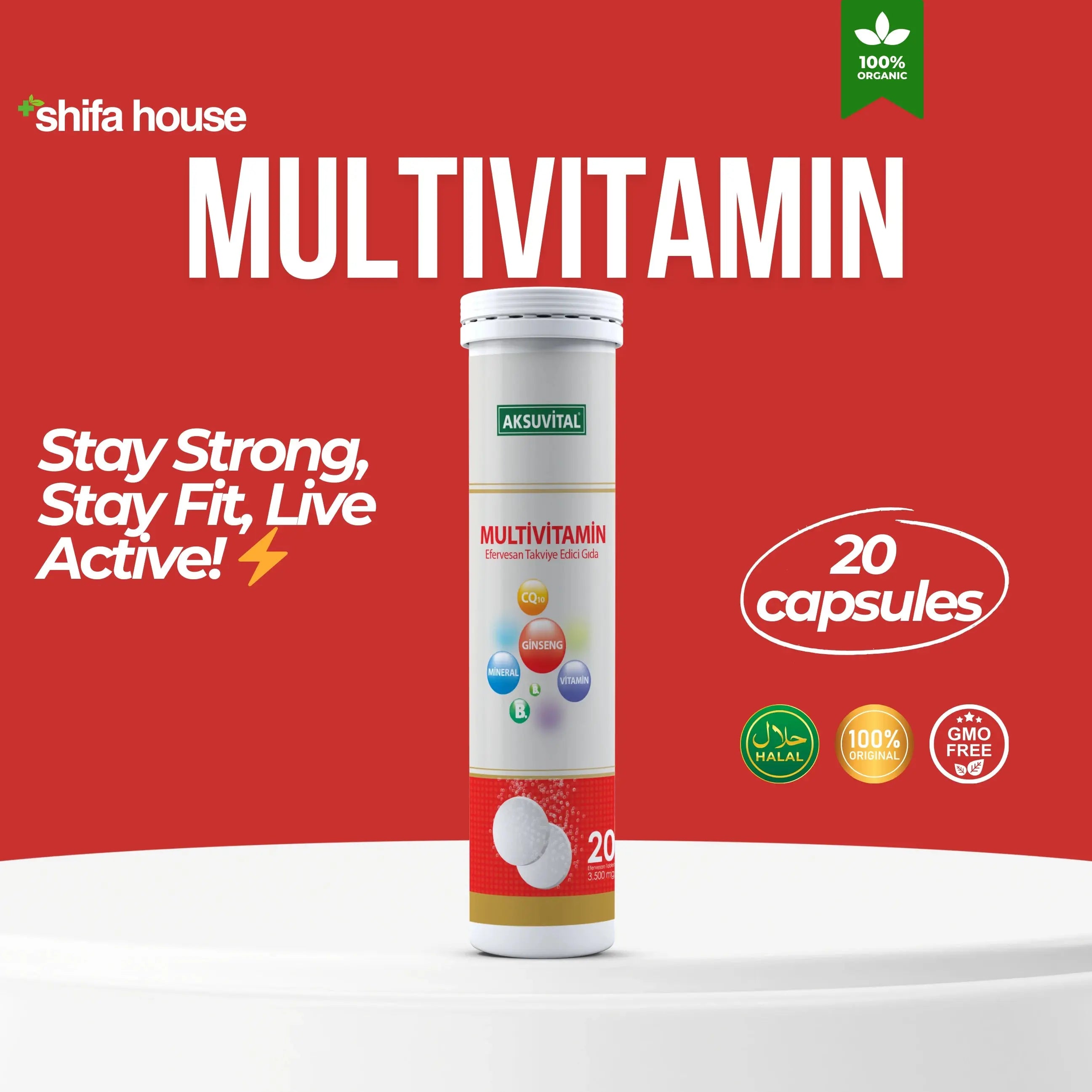 Multivitamin 20 Tablets (Vitamin B1, B2, B6, B12, Vitamin C, Vitamin D..) - Shifahouse
