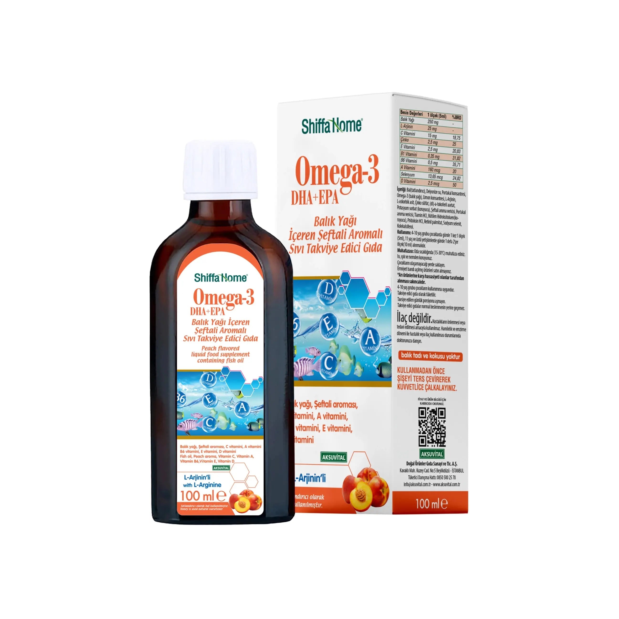 Omega - 3 Liquid 100 ml NO FISHY TASTE! - Shifahouse