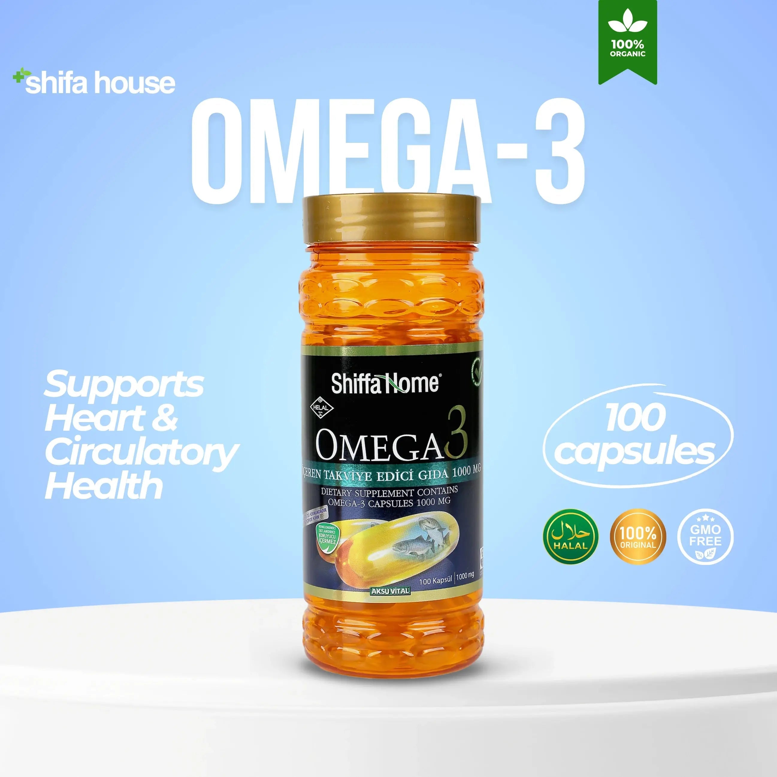 Omega - 3 Softgel 100 Softgels 1000 Mg - Shifahouse