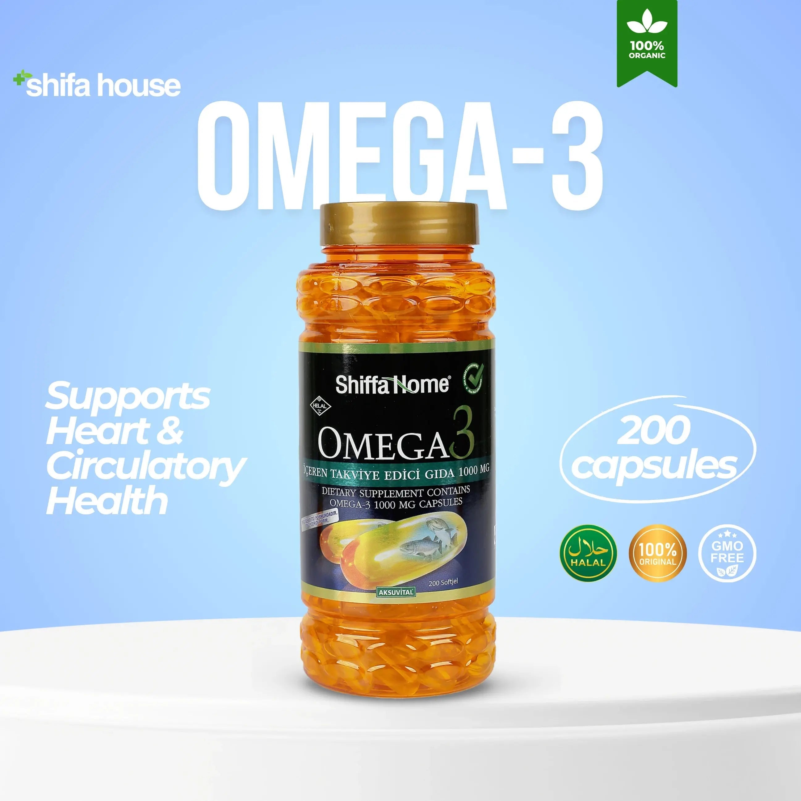 Omega - 3 Softgel 200 Softgels 1000 Mg - Shifahouse