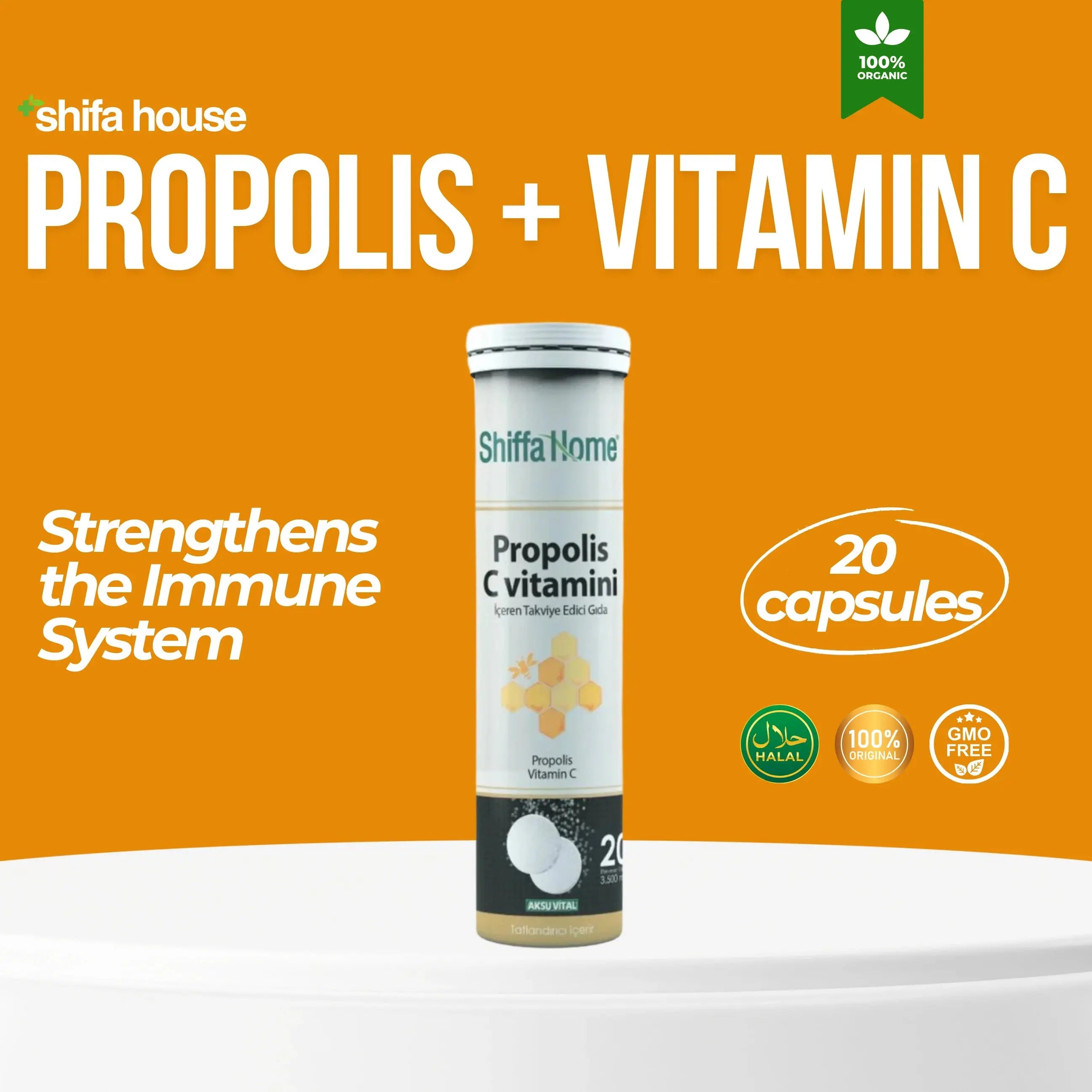 Propolis & Vitamin C Effervescent Tablets 20 Tablets - Shifahouse