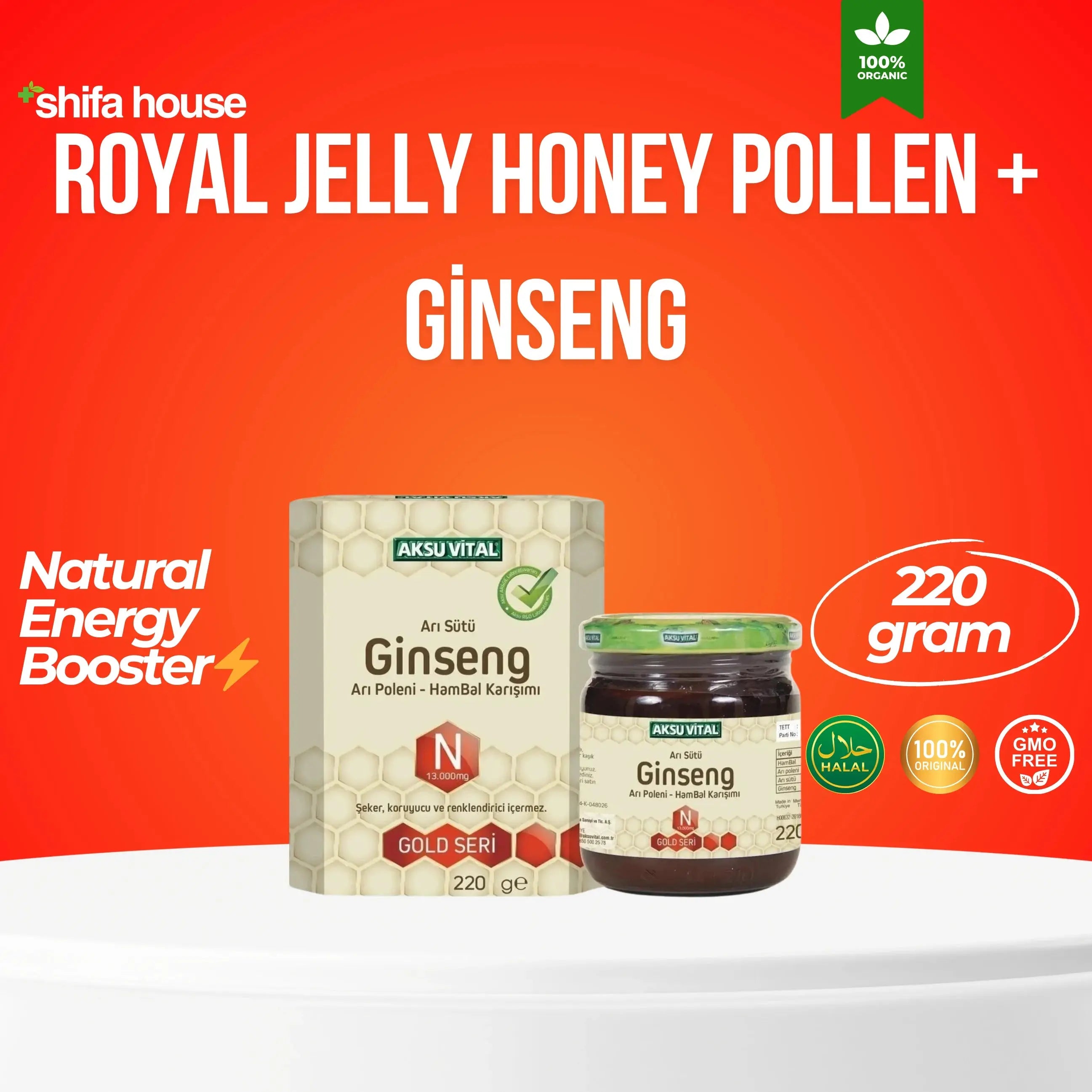 Royal Jelly Honey Pollen with Ginseng (N) 13,000 Mg (Panax Ginseng) - Shifahouse