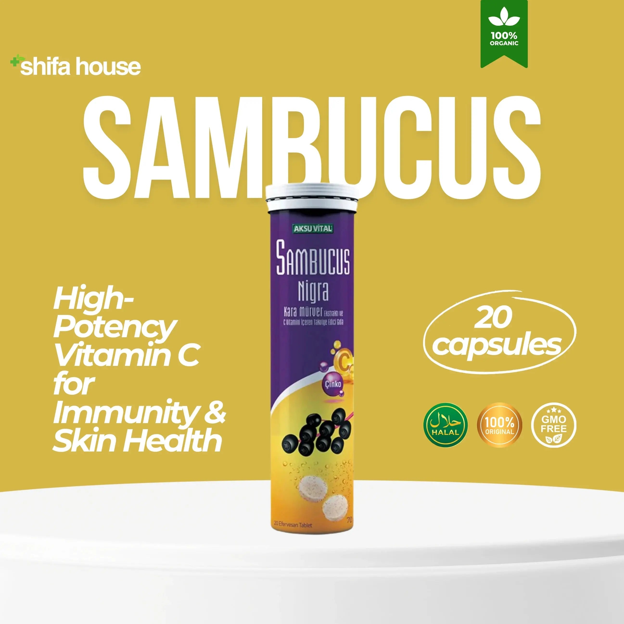 Sambucus Effervescent 20 Tablets - Shifahouse