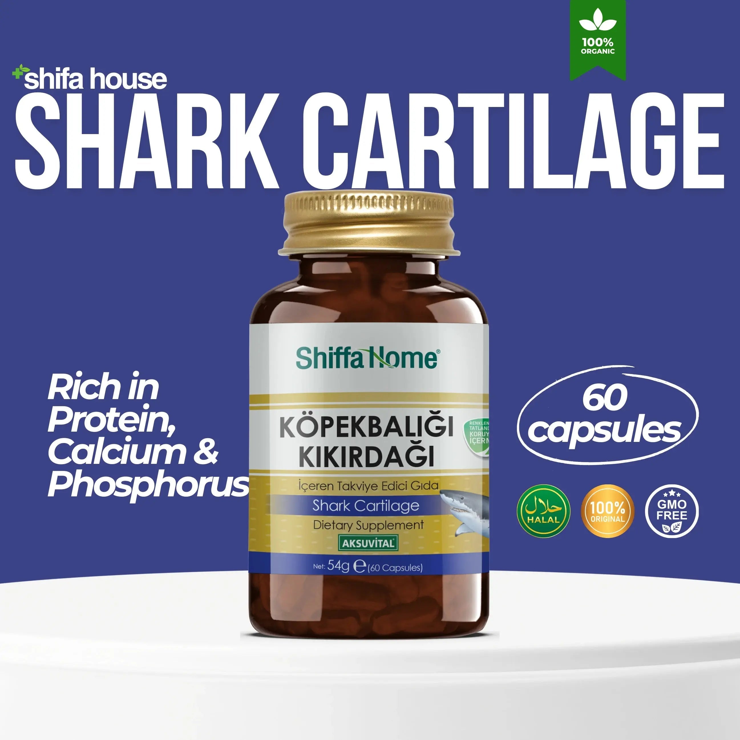 Shark Cartilage 60 Capsules - Shifahouse