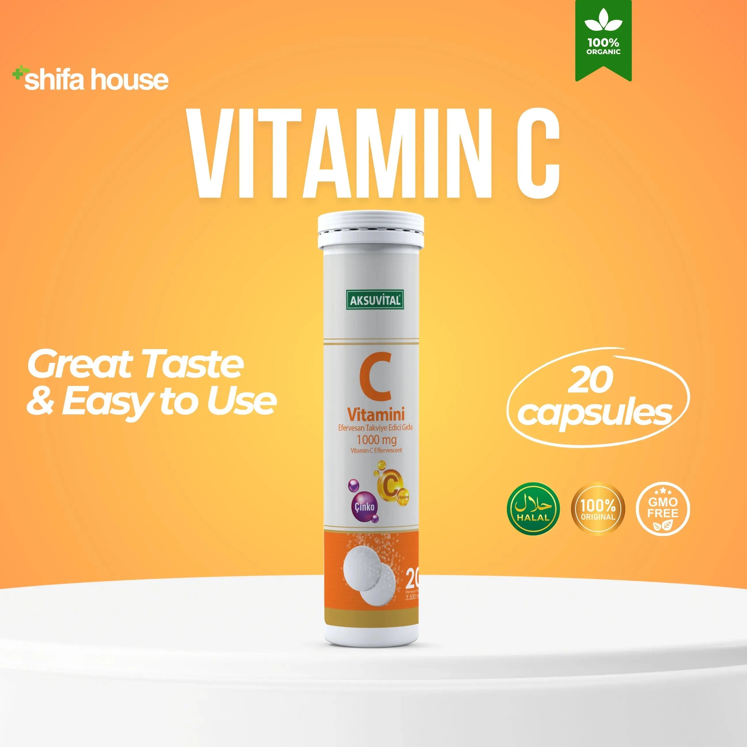 Vitamin C Effervescent 20 Tablets - Shifahouse