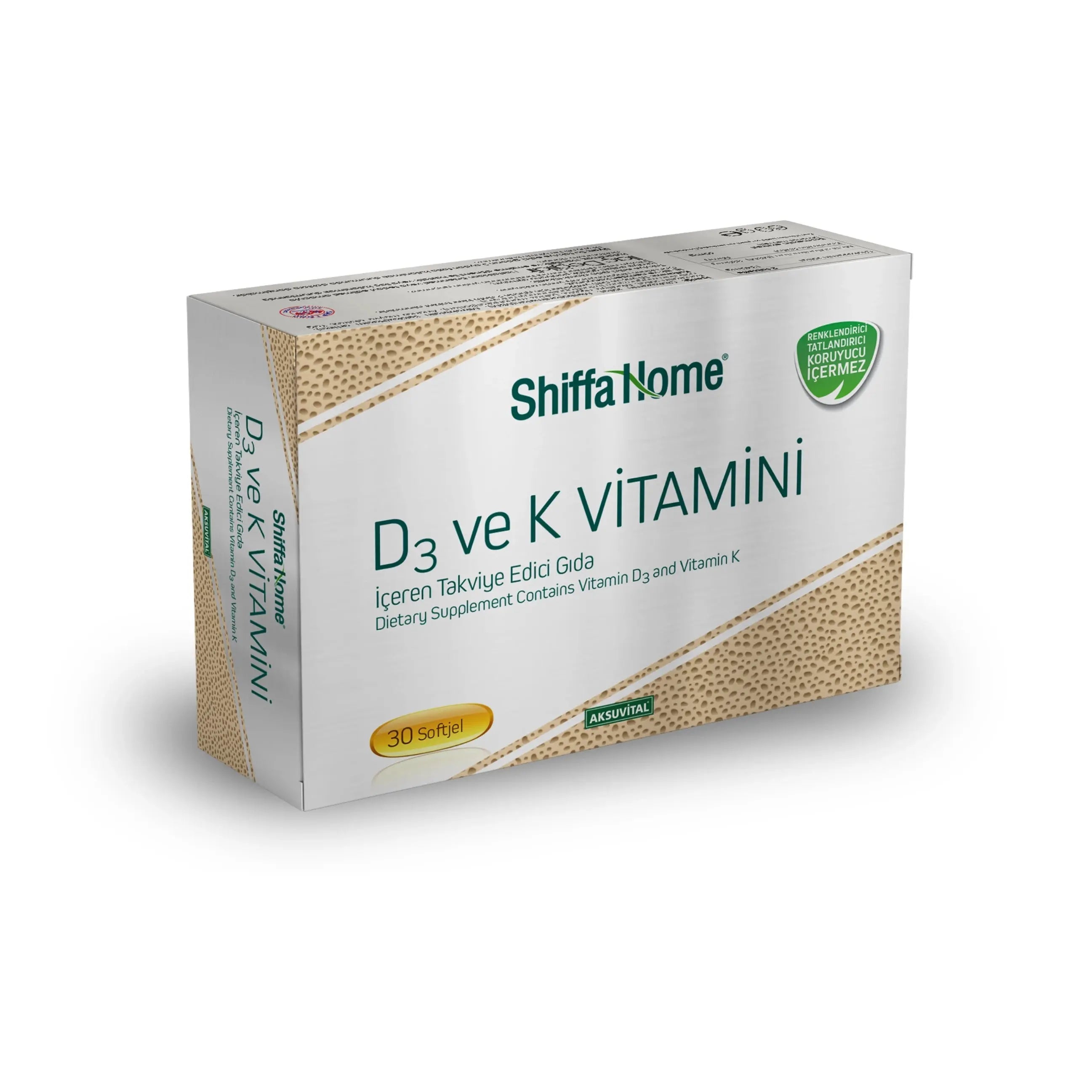 Vitamin D3+K2 30 Softgels - Shifahouse